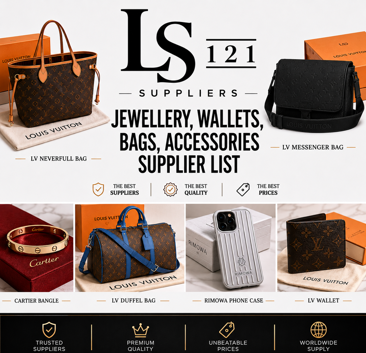 Jewellery, Bags, Card holders, Wallets & Accessories Supplier Lists